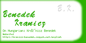 benedek kranicz business card